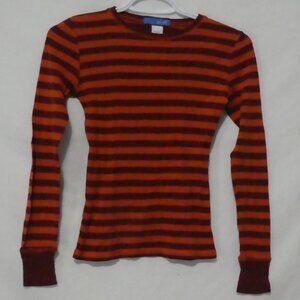 DELIA'S | xs - extra small | Striped Orange and Burgundy Long Sleeve Shirt